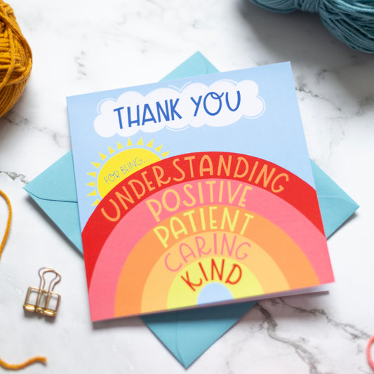 Rainbow Thank You Card