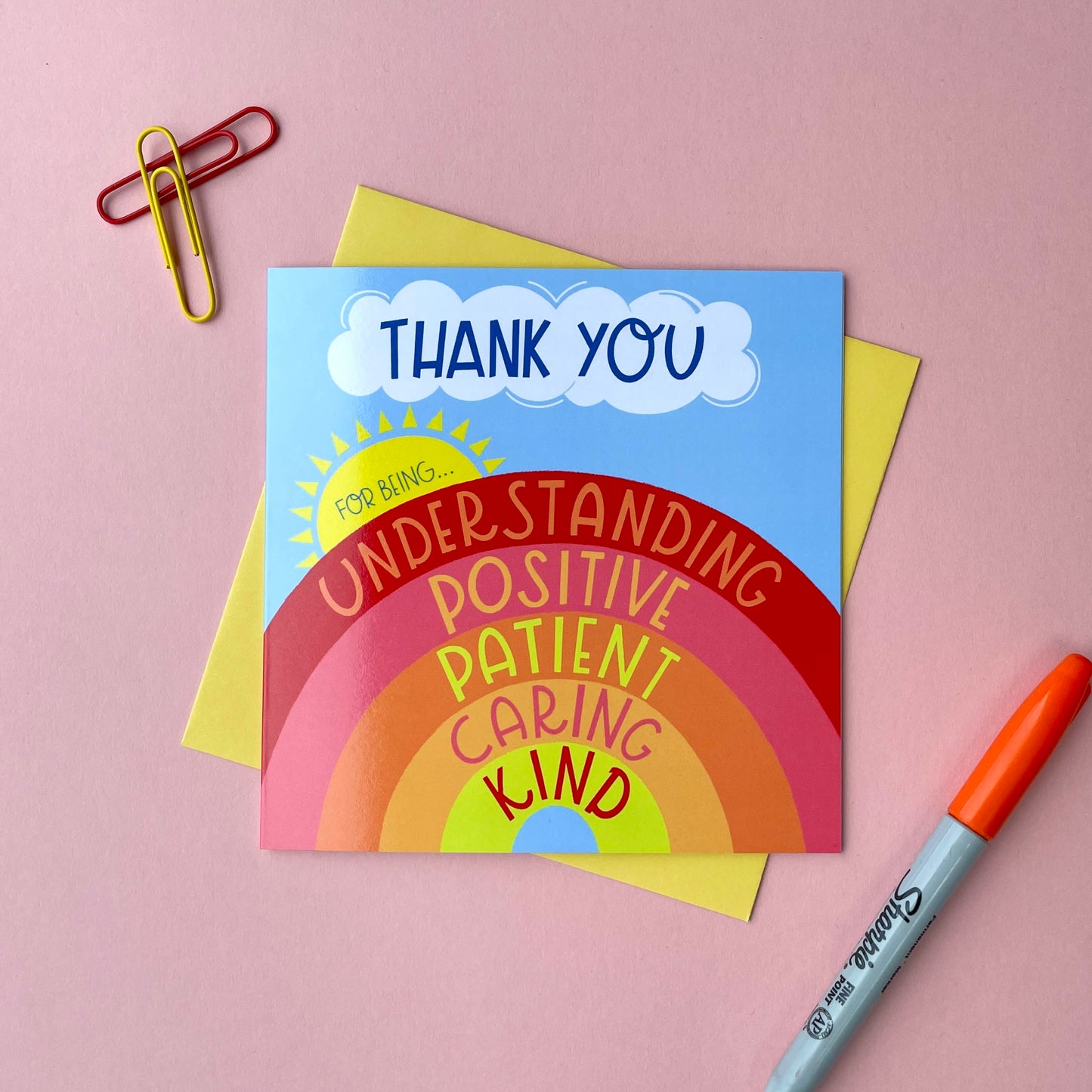 Rainbow Thank You Card The Adorned Page 7225