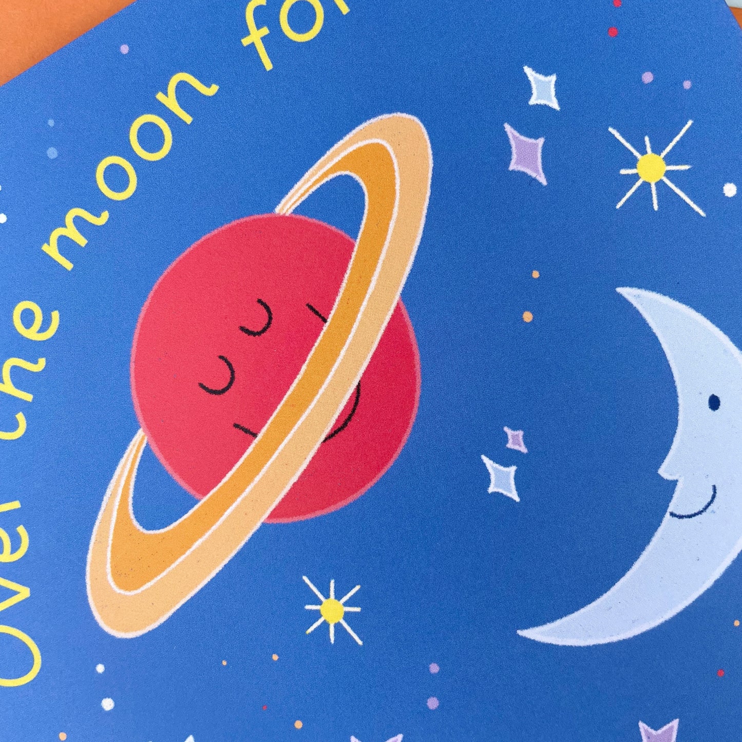 Over the Moon Congratulations Card