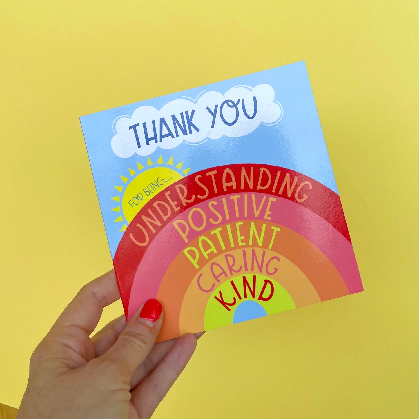 Rainbow Thank You Card Pack of 5