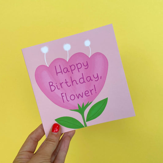 Happy Birthday, Flower Card for Friend, Sister